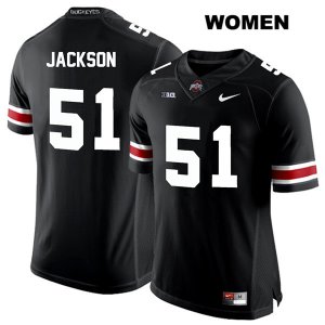 Women's NCAA Ohio State Buckeyes Antwuan Jackson #51 College Stitched Authentic Nike White Number Black Football Jersey KP20D64UL